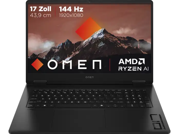 HP OMEN 17-db1351ng, Copilot+ PC - 17,3 Zoll - AMD Ryzen™ AI 5 340 - 16 GB - 1 TB - NVIDIA GeForce RTX™ 5060 - Windows 11 Home